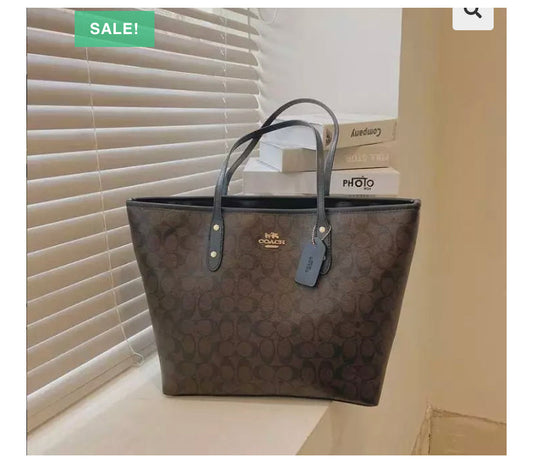 AOC Brown Colour With Monogram Print Ladies Tote Bag 55398