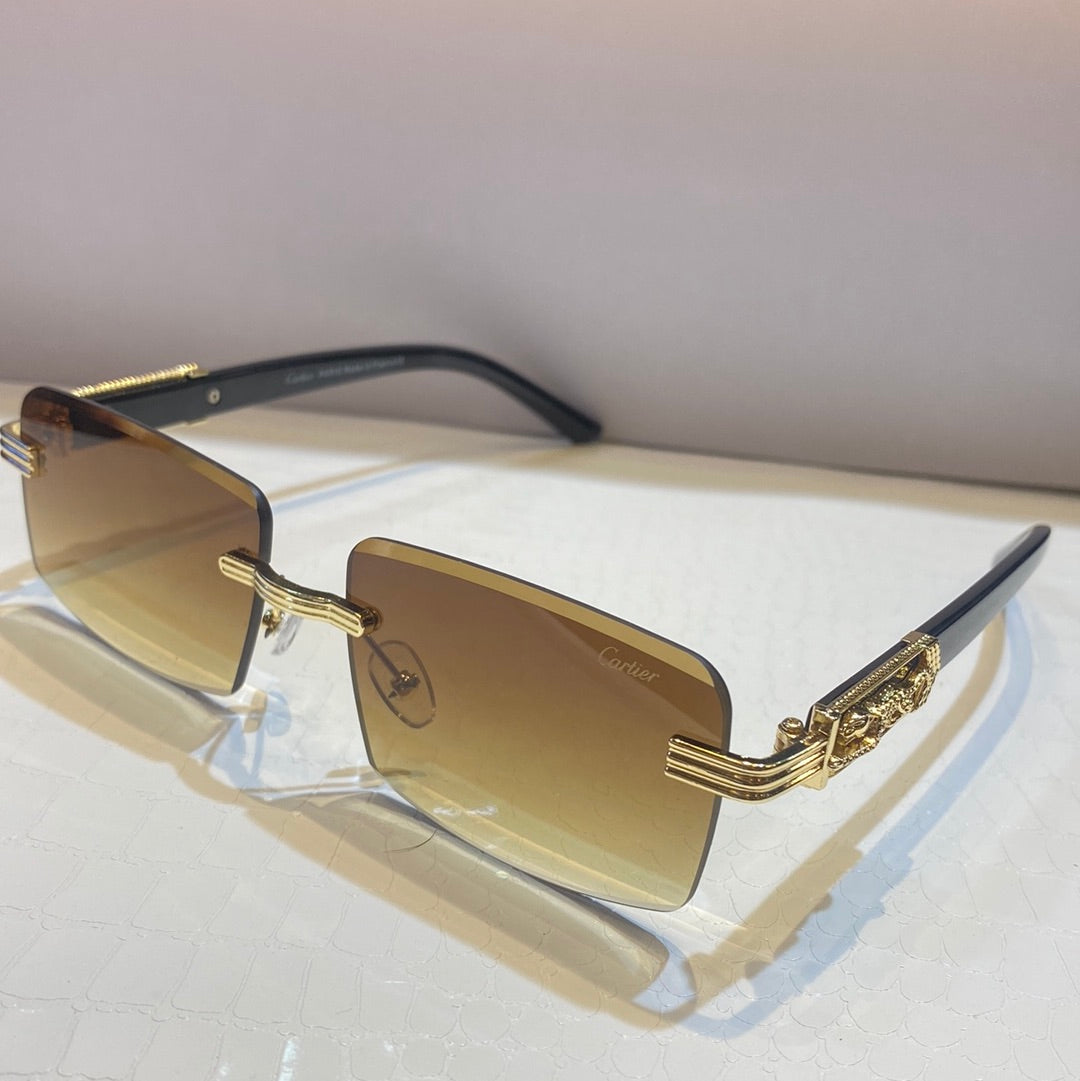 Rac Frameless Brown Shade Unisex Sunglasses
