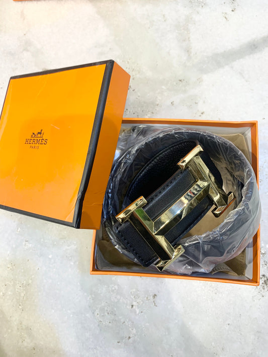 REH Black Colour Belt Gold Buckle 987924