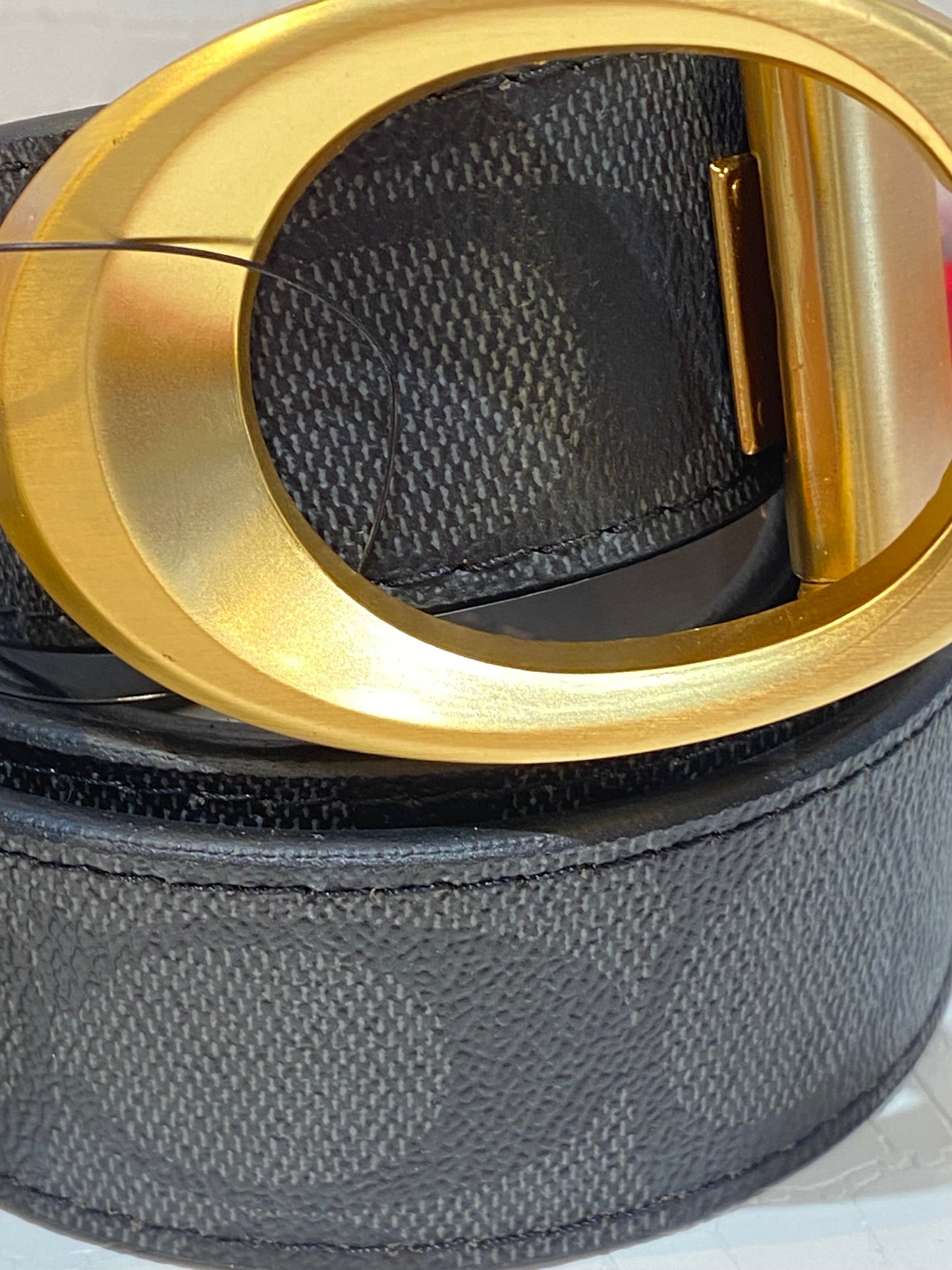 AOC Gold Buckle Black Grey Belt 987538