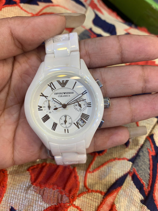 Mra White Ceramic Silver Dial Ladies Watch 901417