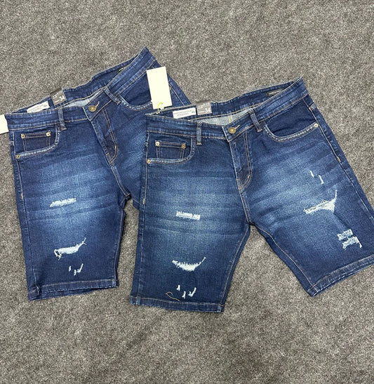 CAL Navy blue Colour Rough Design Premium Quality Denim Short 88830