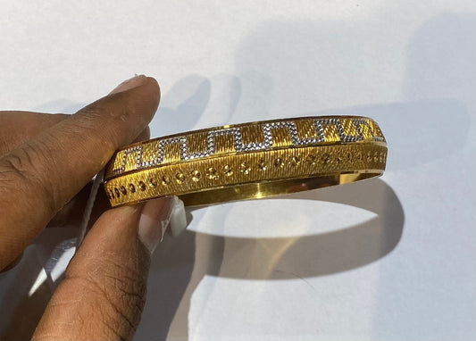 Gold Sliver Colour Premium Quality Unisex Kada 54317