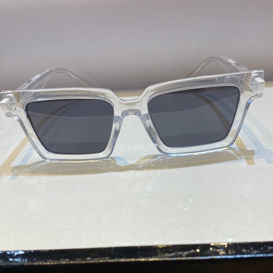 Ram Transparent Frame Black Shade Unisex Sunglasses 8777 58 26-141