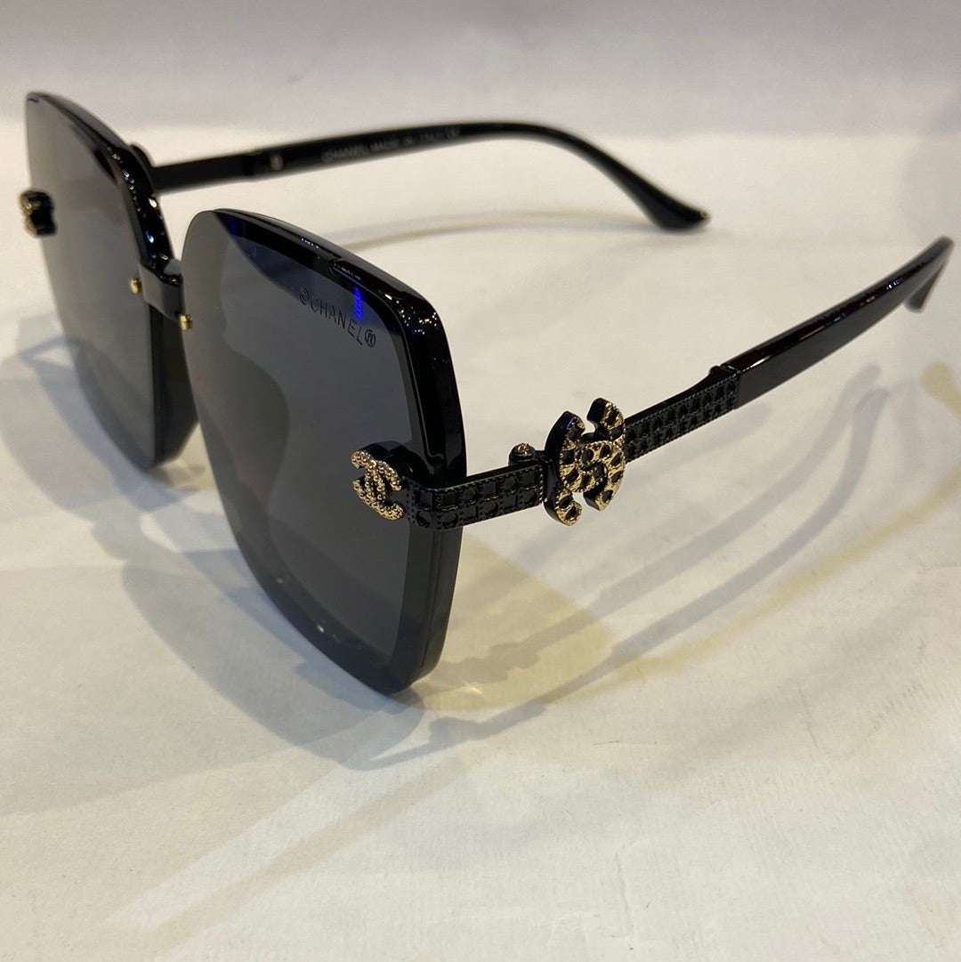 AHC Black Frame Black Shade Sunglass 8268 55 18-140