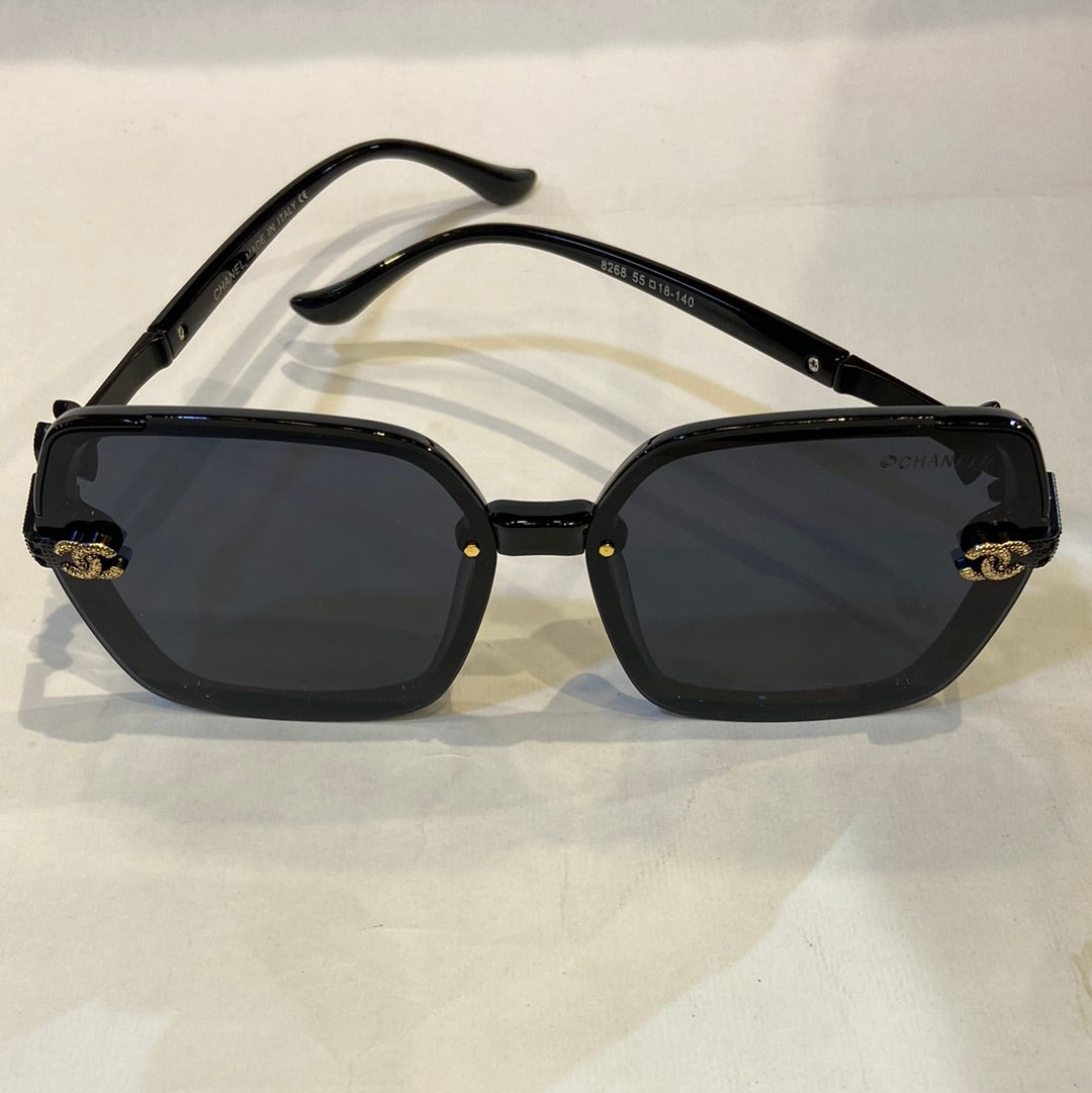 AHC Black Frame Black Shade Sunglass 8268 55 18-140