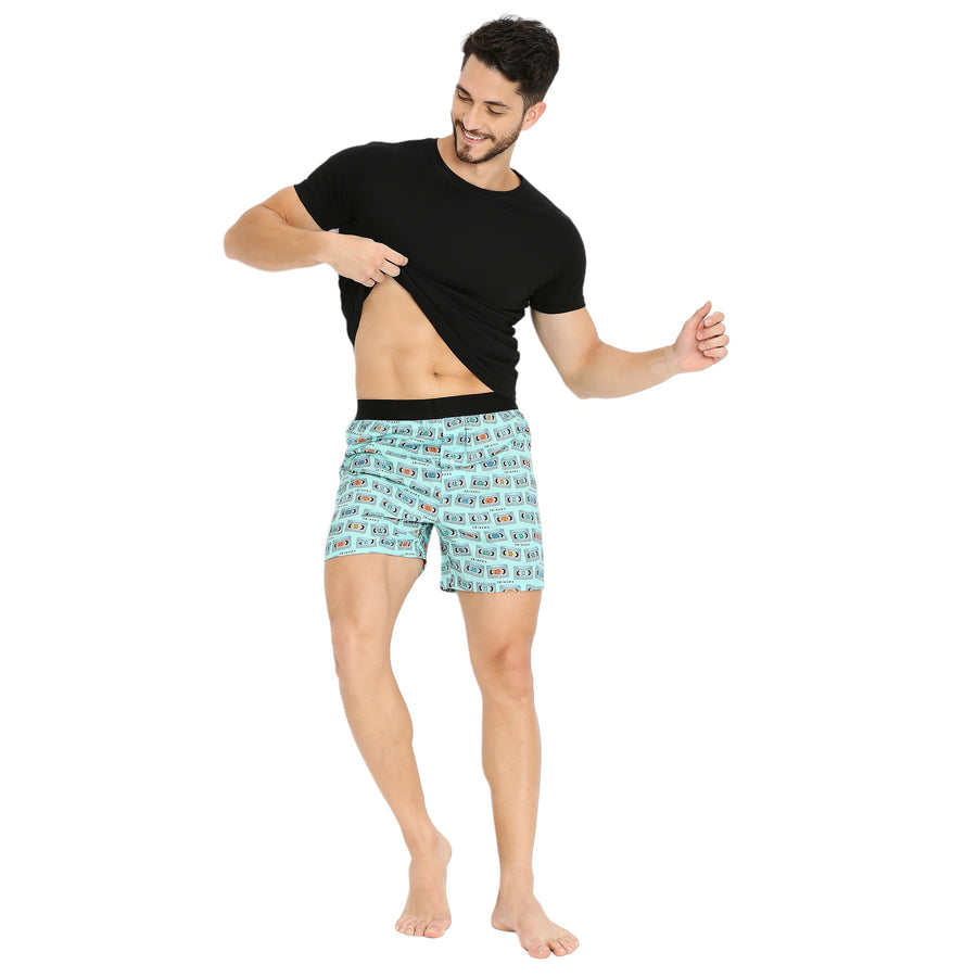 BZ INNERWEAR | FRIENDS-MEN'S BOXER | 100% COTTON | SEA GREEN BOXER | PACK OF 1