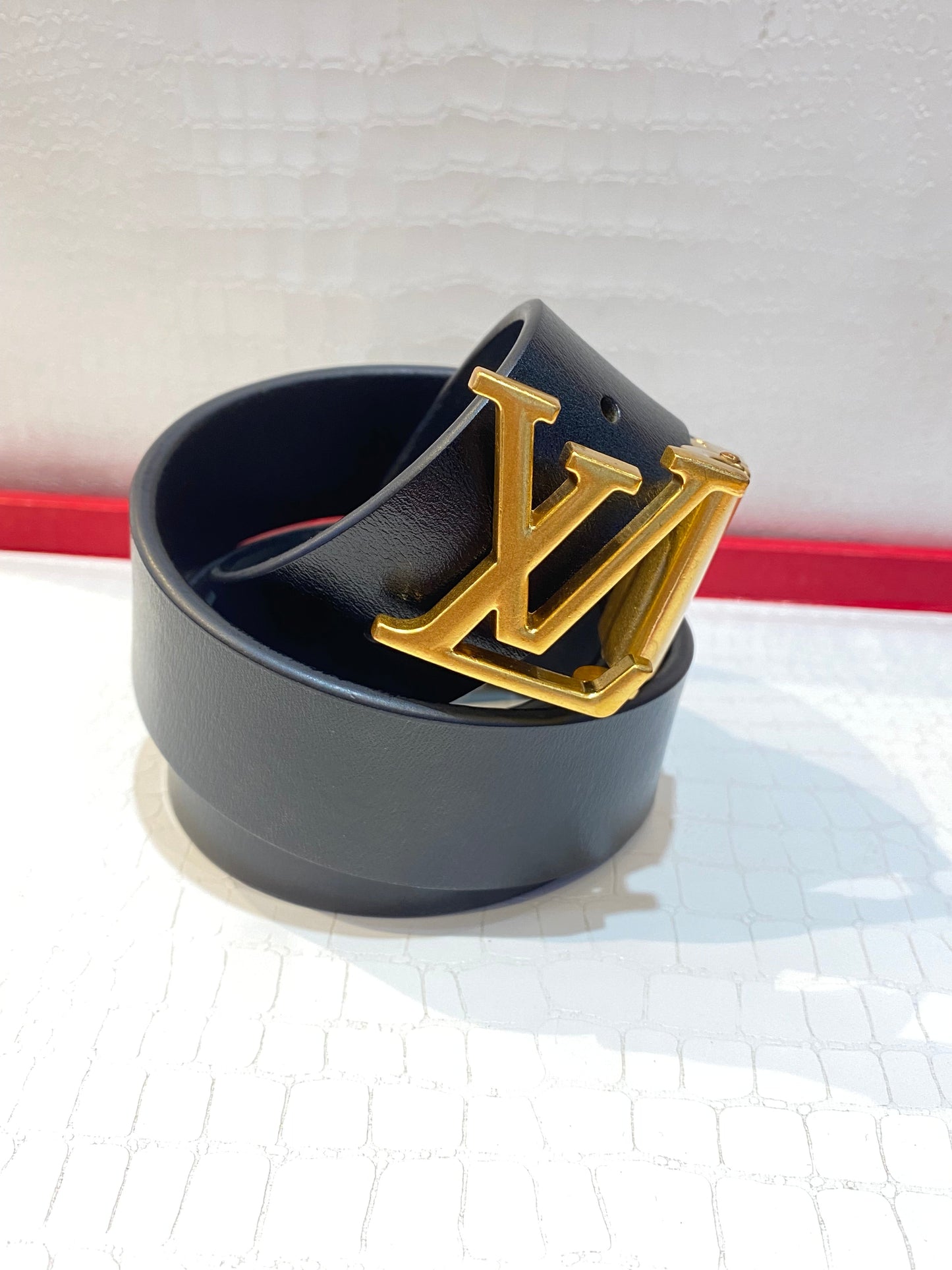 UOL Gold Buckle Black Strap Double Side Belt 987422