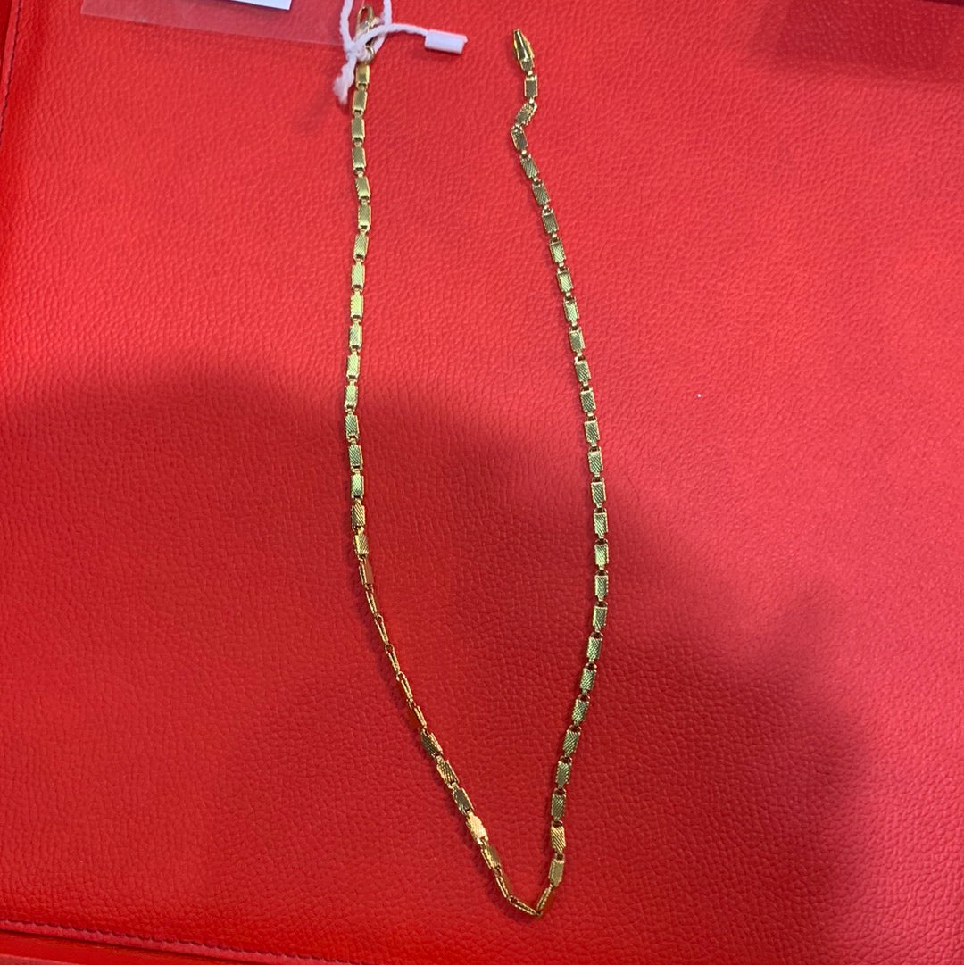 Gold Biscuit Shape Unisex Neck Chain 85964