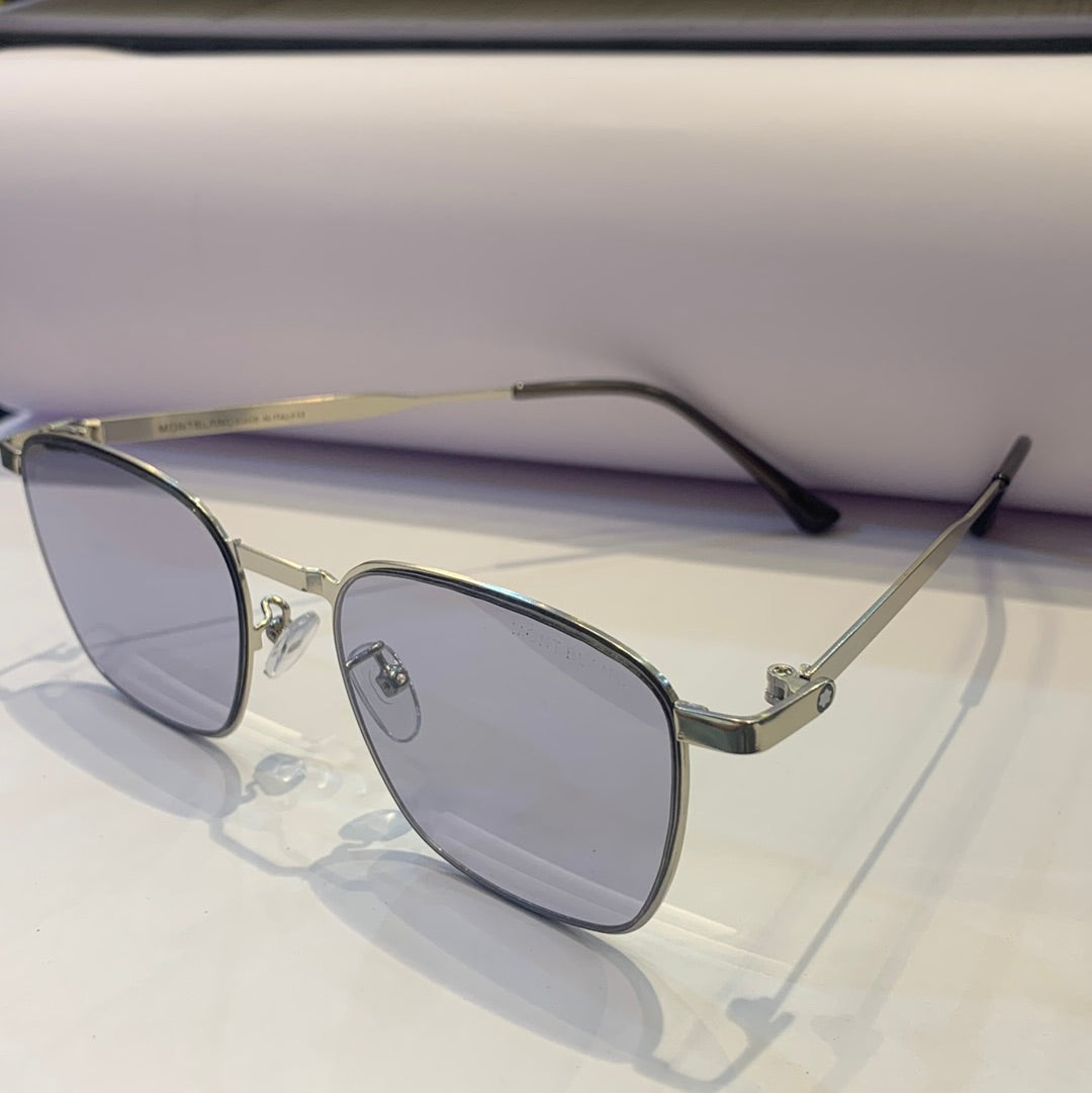 Nom Silver Frame Transparent Blue Shade Unisex Sunglasses SD501 54 18-145