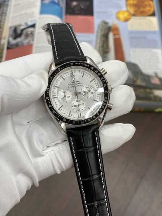Emo Black Leather Strap White Dial Men Watch 901700