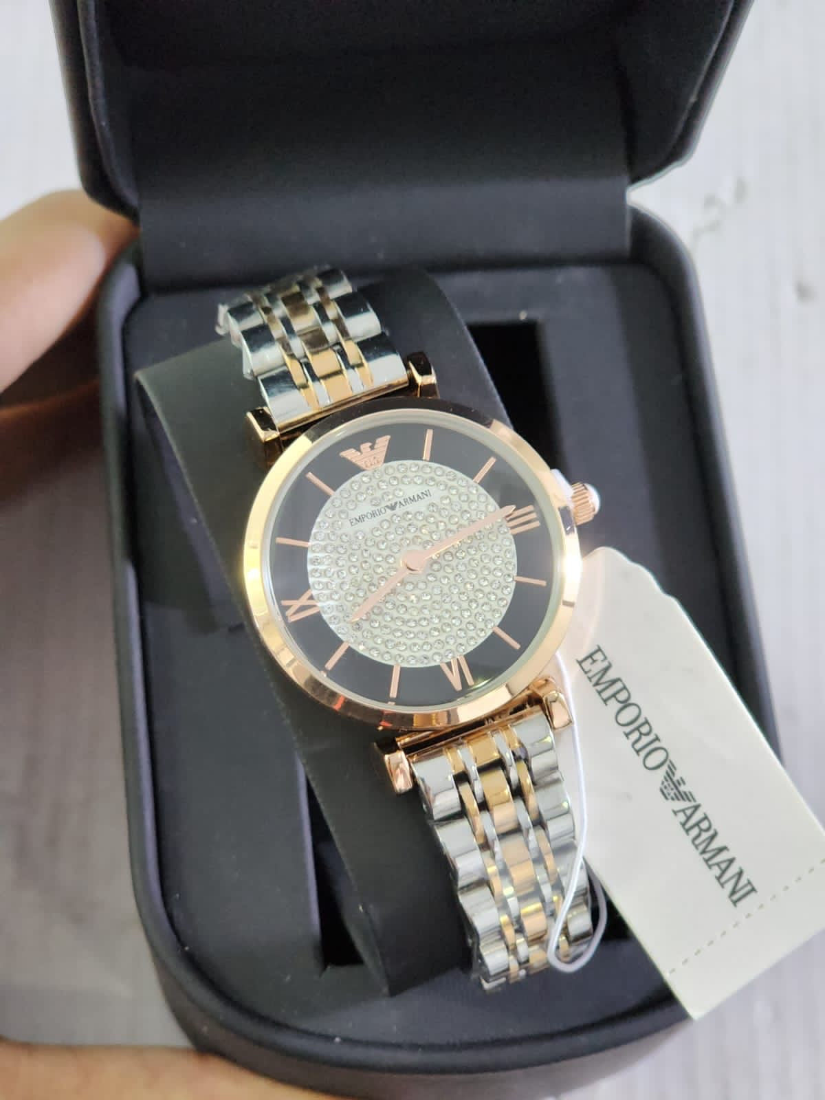 Mra Silver Copper Chain Black Dial Ladies Watch 401810