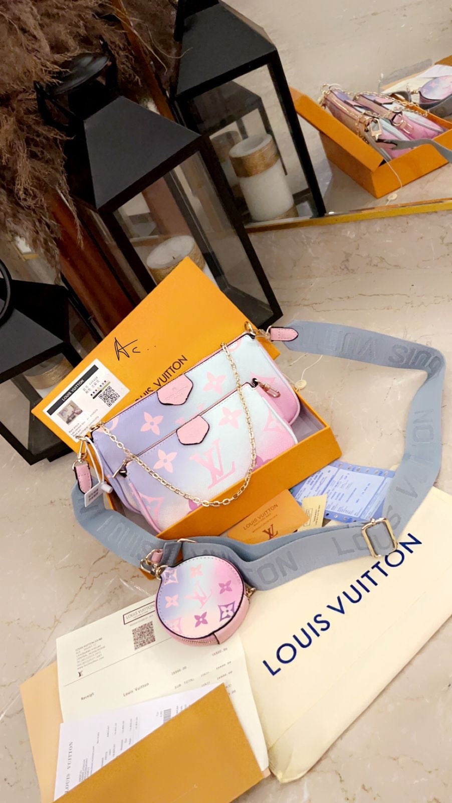 VL Multiple Colour With Unique Design Pattern Double Shade Print Premium Quality Ladies Bag 44843￼