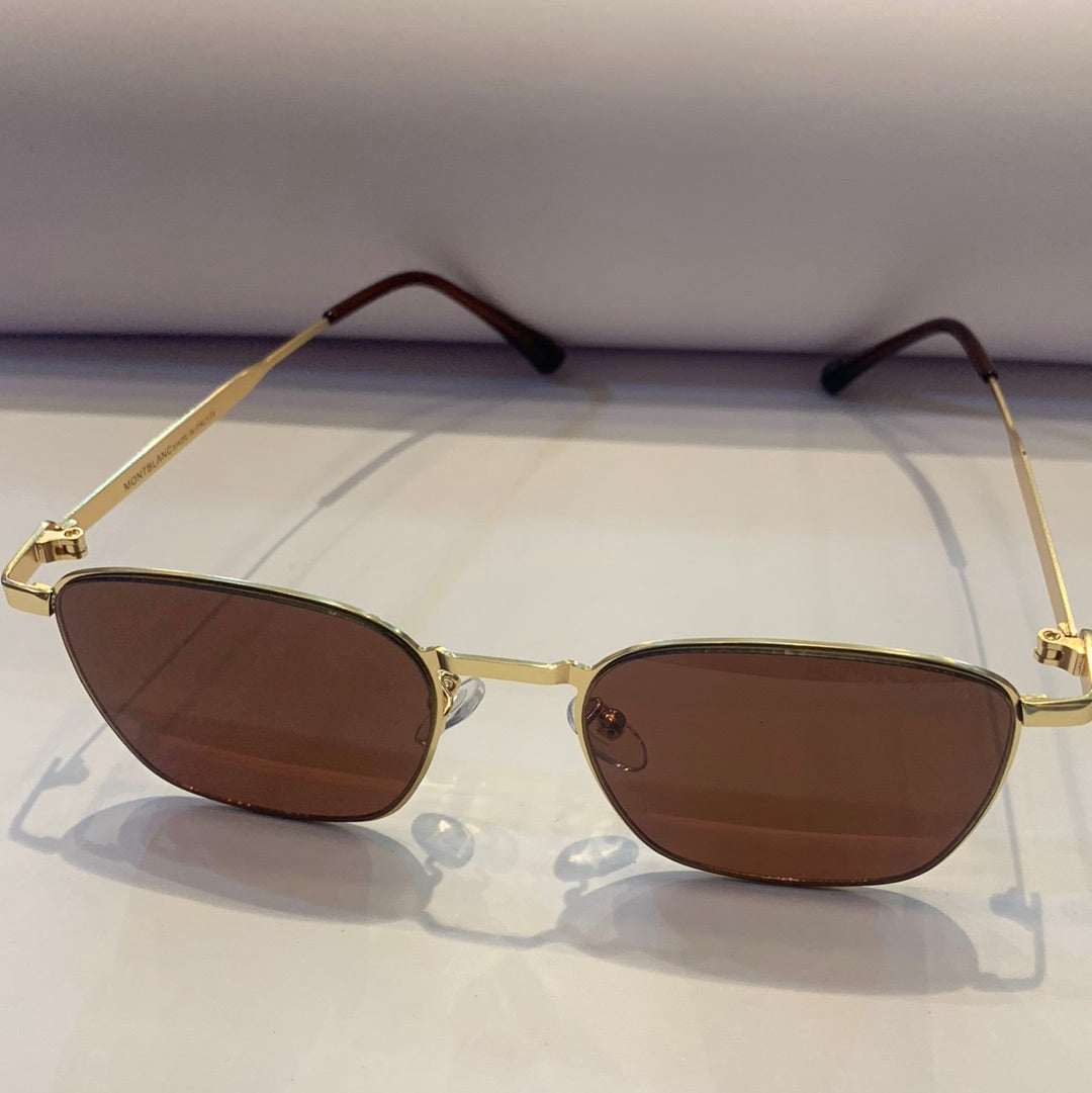 Nom Gold Frame Brown Shade Unisex Sunglasses SD501 54 18-145