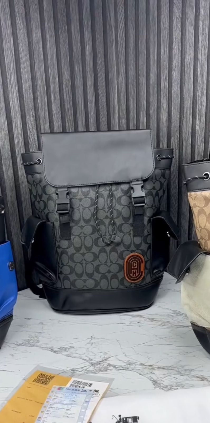 AOC Black Colour CC Print Unisex Backpack 60427