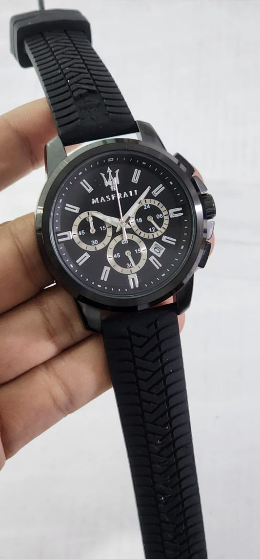 Sam Black Silicone Strap Black Dial Men Watch 901754