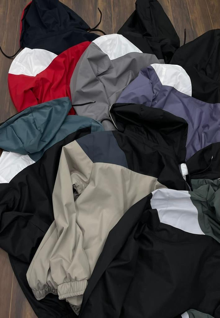 UND Khaki Black Blue Colour With Hoodie Windcheater 521968