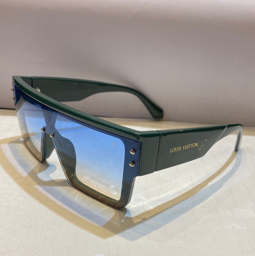 Uol Green Frame Blue Brown Shade Unisex Sunglasses