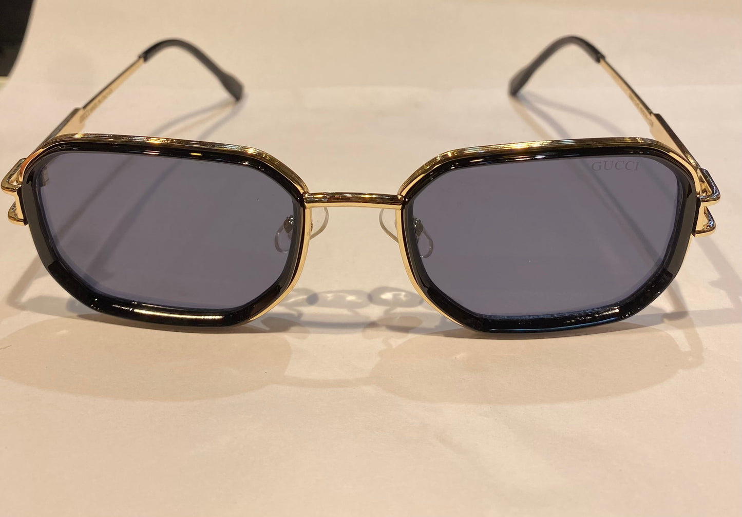CUG Black Golden Frame Black Shade Sunglass GG0212/S 45 14-138