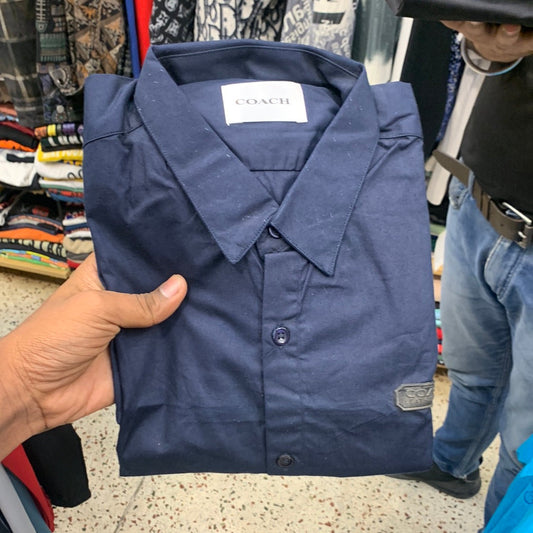 AOC Navy Blue Colour With Logo Design Full Sleeve Shirt 78503