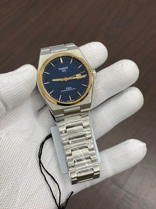 Sit Silver Chain Gold Ring Blue Dial Man Watch 901645