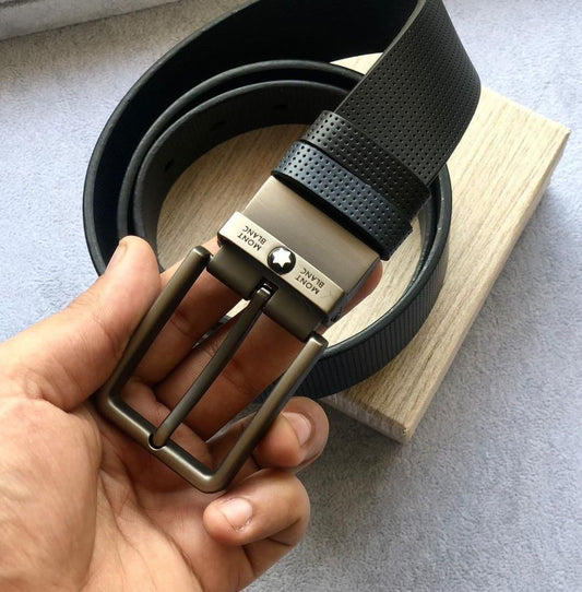 Nom Black Belt Grey Buckle With Brand Box Men Belt 20509