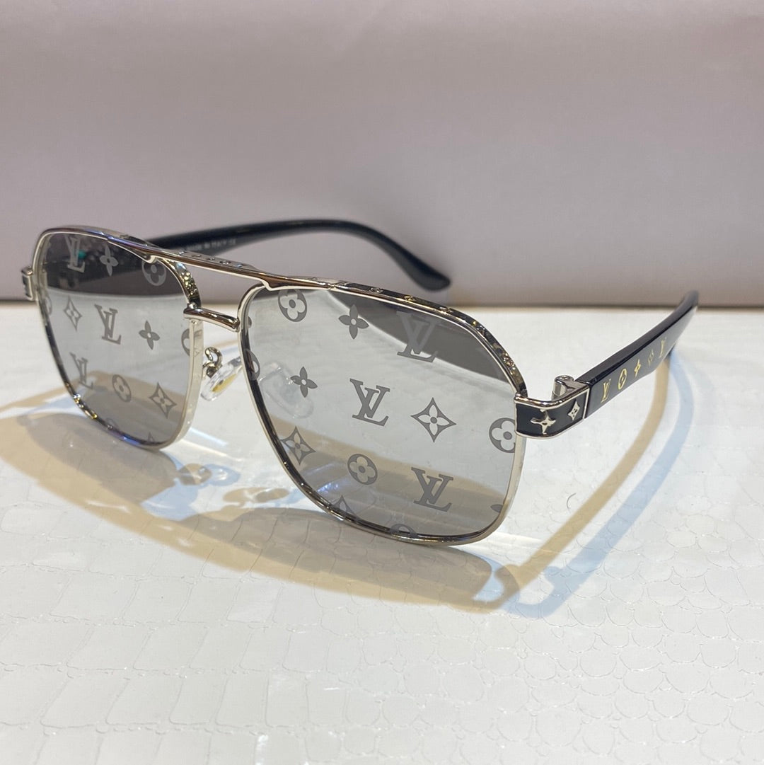 Uol Silver Frame Trancy Vl Print Shade Unisex Sunglasses Z2027 40 21-146 C6