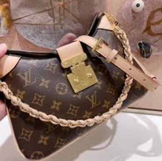 Uol Brown Cream Colour Ladies Sling Bag 6863