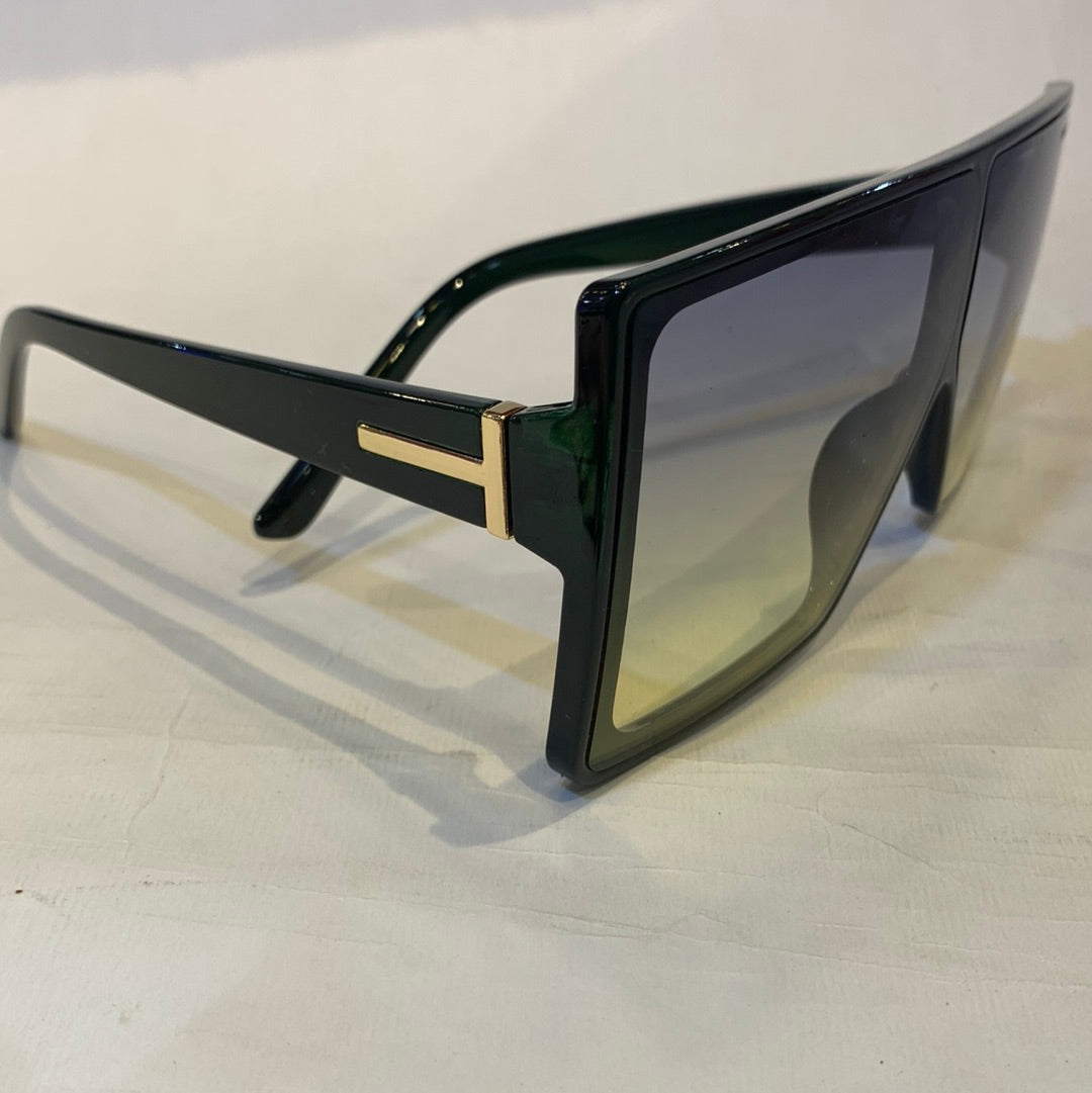 UOL VL Glossy Green Frame Yellow Black Shade Sunglass