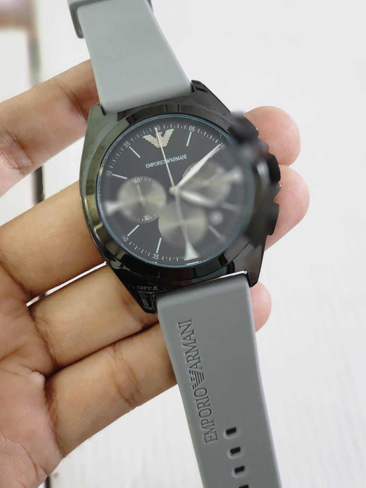 Mra Grey Strap Black Ring Black Dial Men Watch 901419