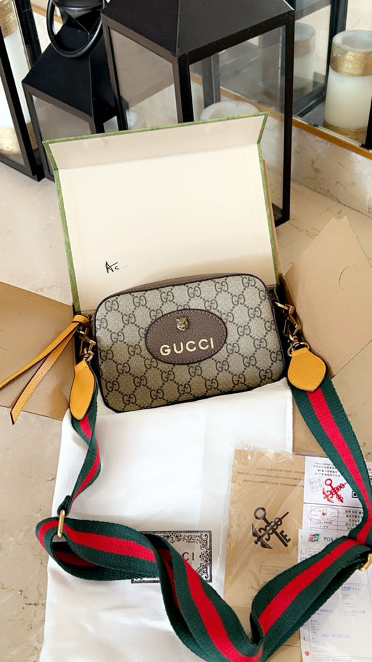 CUG GUC Brown Colour GG Print Heavy Quality Double Box Ladies Sling Bag 476465