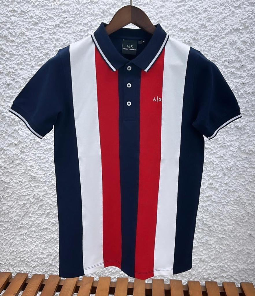 Mra Navy Blue White Red Colour Coller TShirt 110301