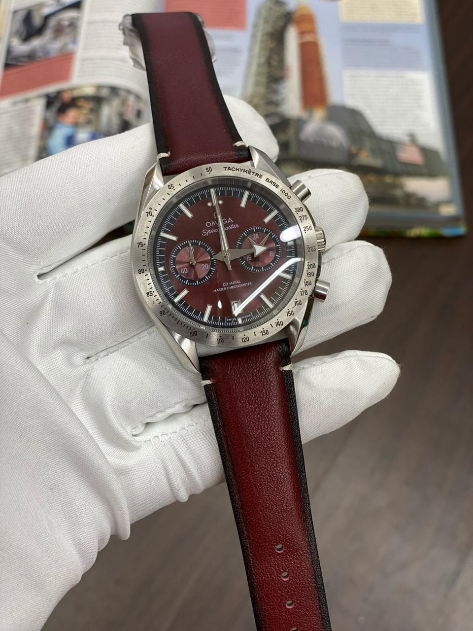 Emo Red Leather Strap Red Dial Silver Ring Men Watch 901704