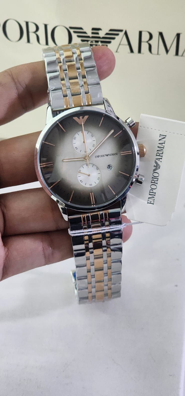 Mra Silver Copper Chain Black White Dial Silver Ring Og Quality Men Watch 901727