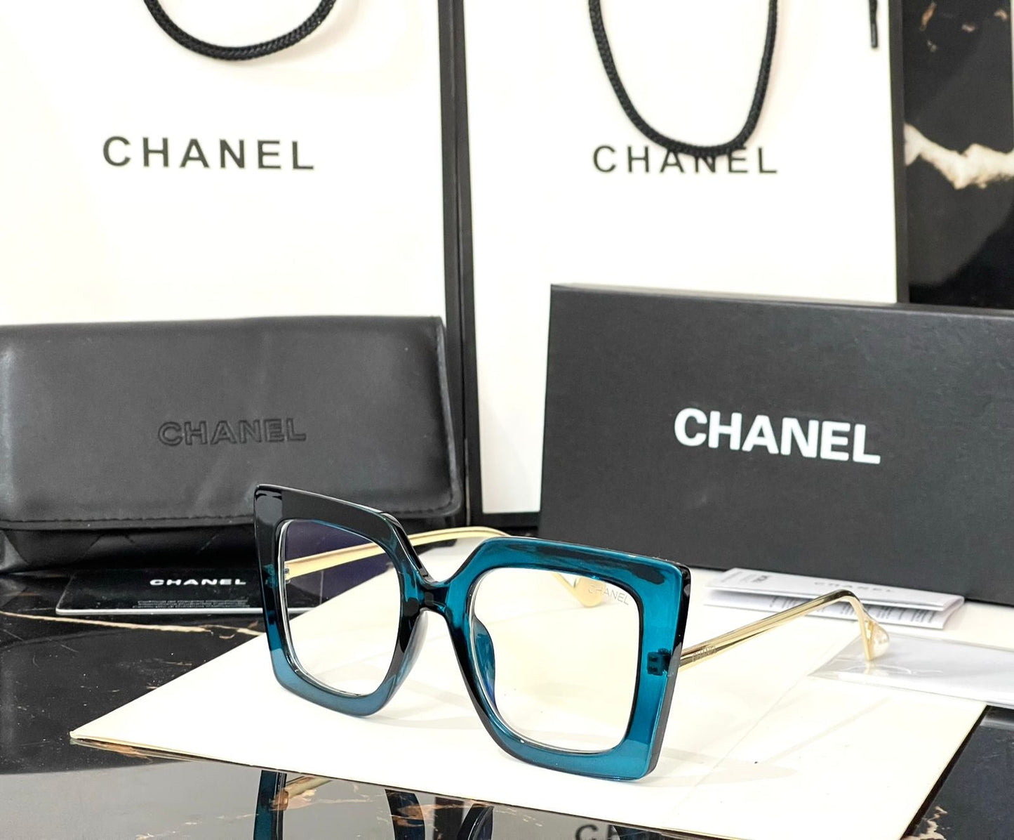 AHC Blue Colour Frame Transparent Shade Unisex Sunglass