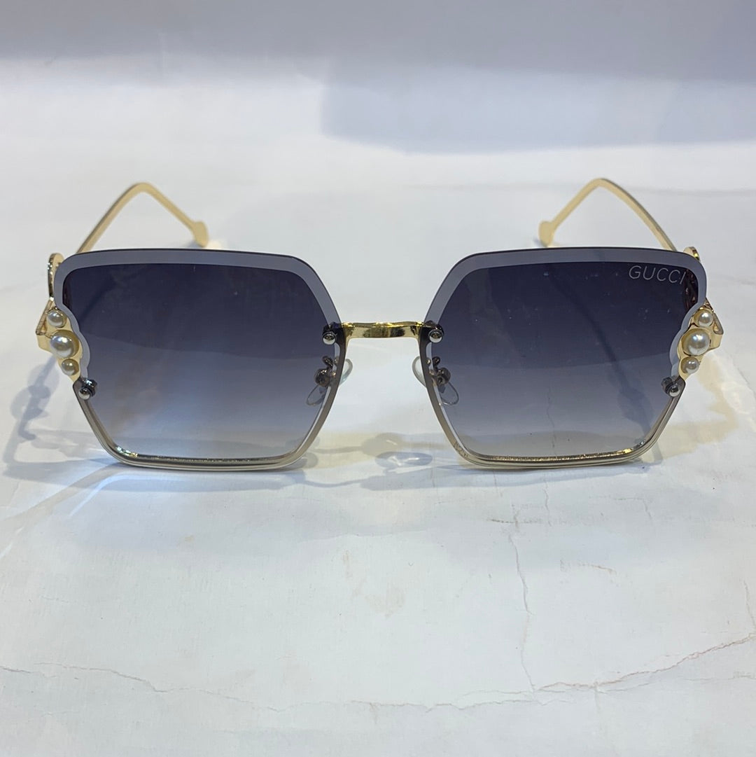 CUG Frameless Golden Stick Black Shade Sunglass