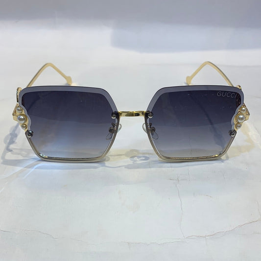 CUG Frameless Golden Stick Black Shade Sunglass