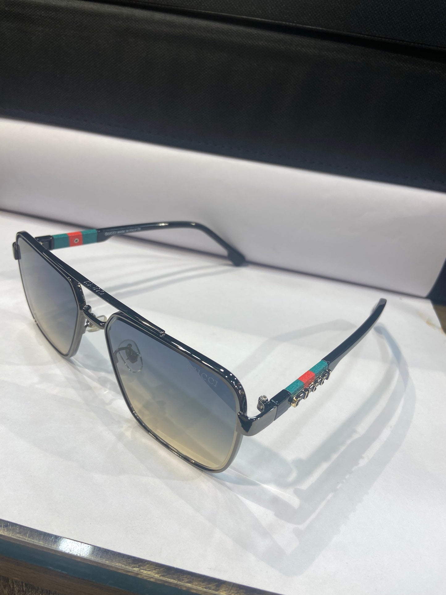 CUG Black Frame Blue Yellow Shade Sunglass GG1235 60 14 142