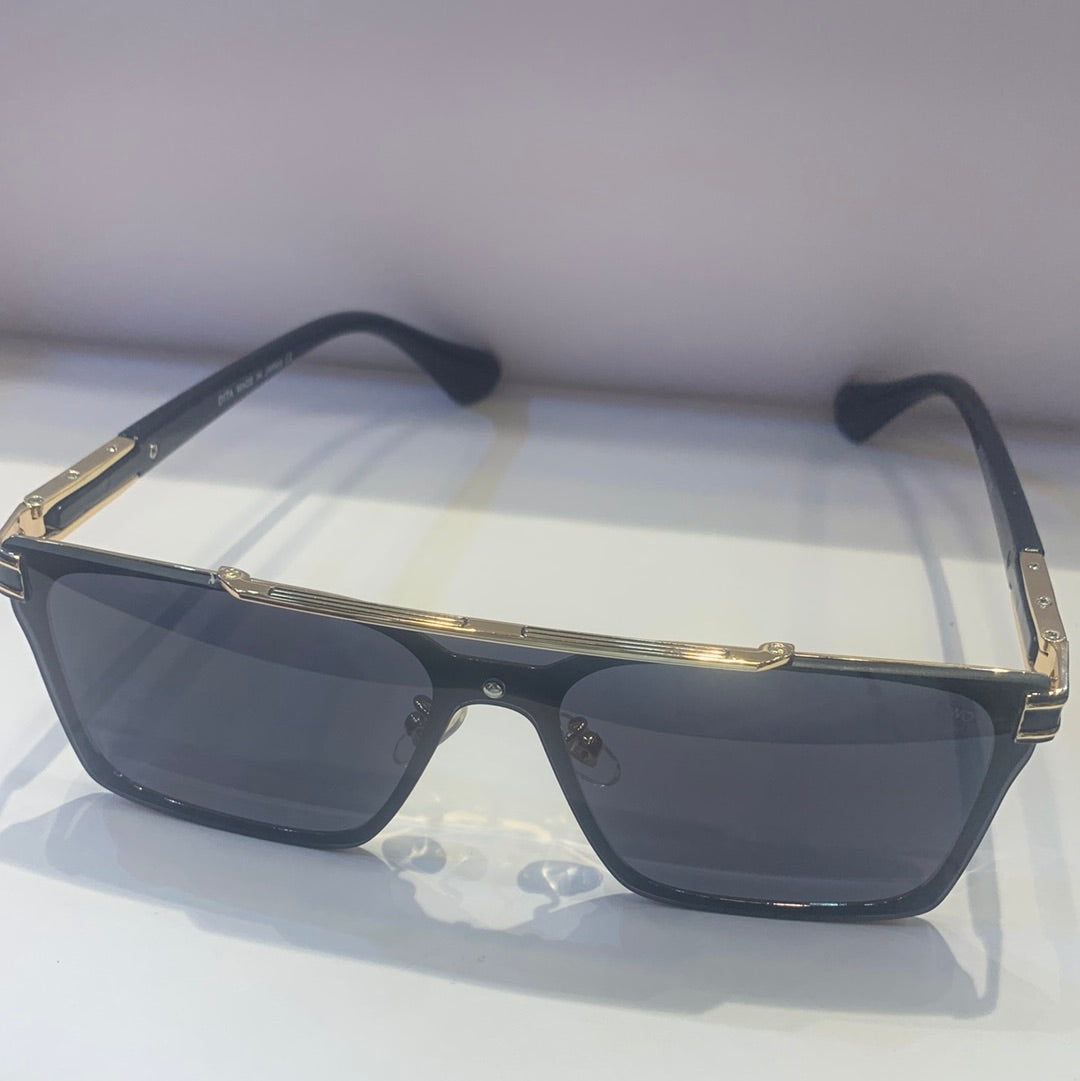 Rid Black Gold Frame Black Shade Unisex Sunglass 22112 58 15 140