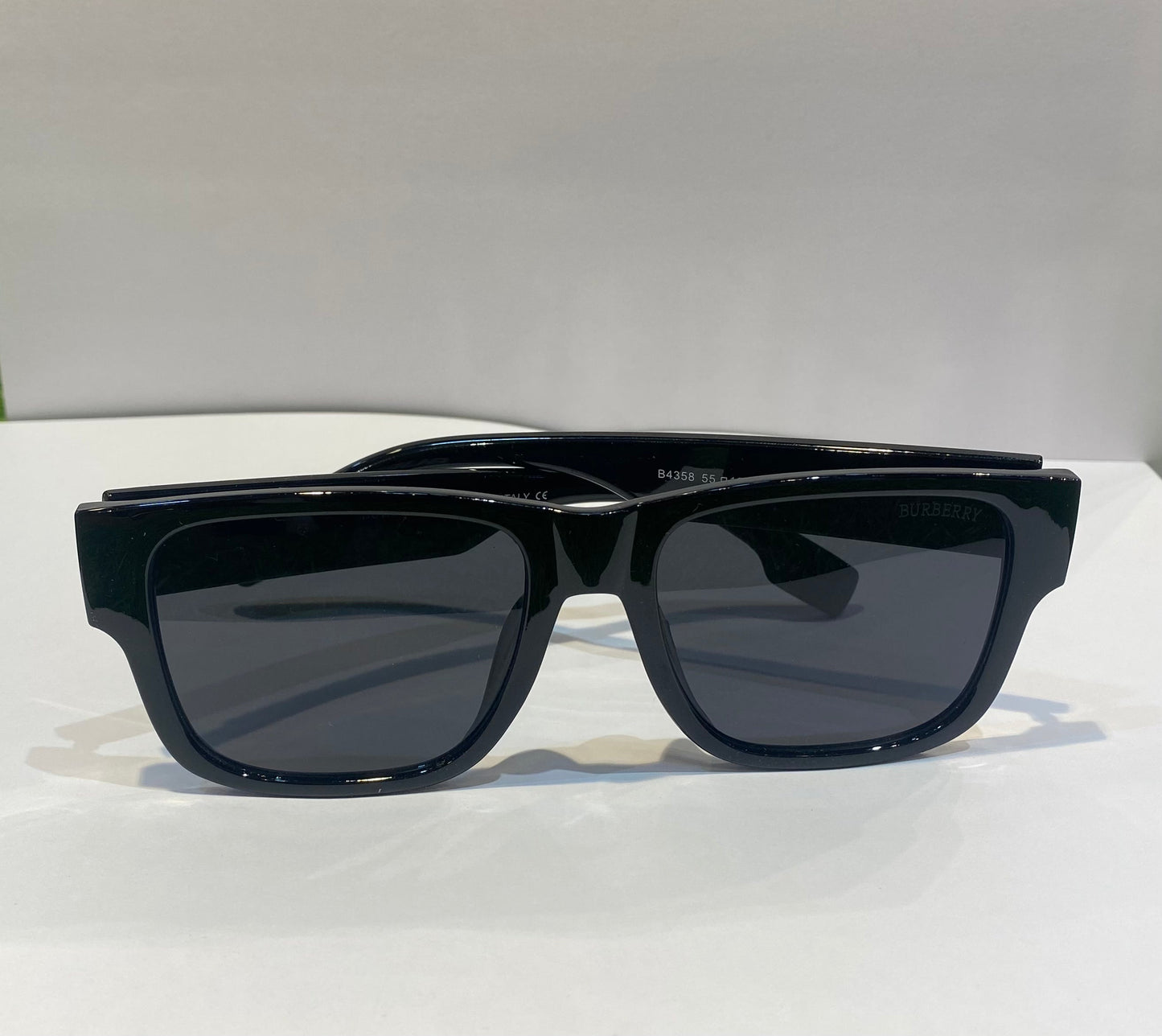 RUB Glossy Black Frame Black Shade Unisex Sunglasses Be4358 54 20 142