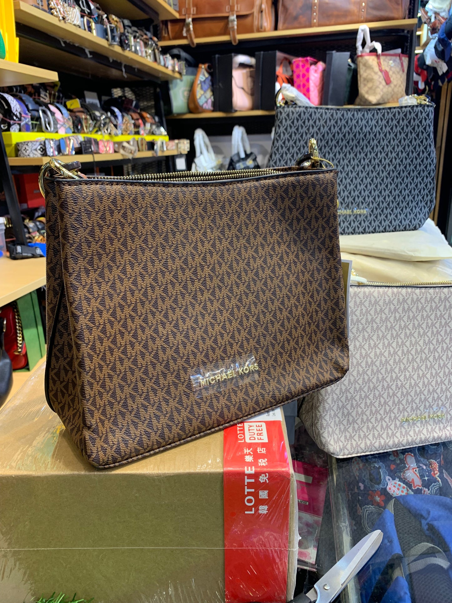 KM CIM Multiple Colour With Monogram Print Ladies Small Side Bag 81028
