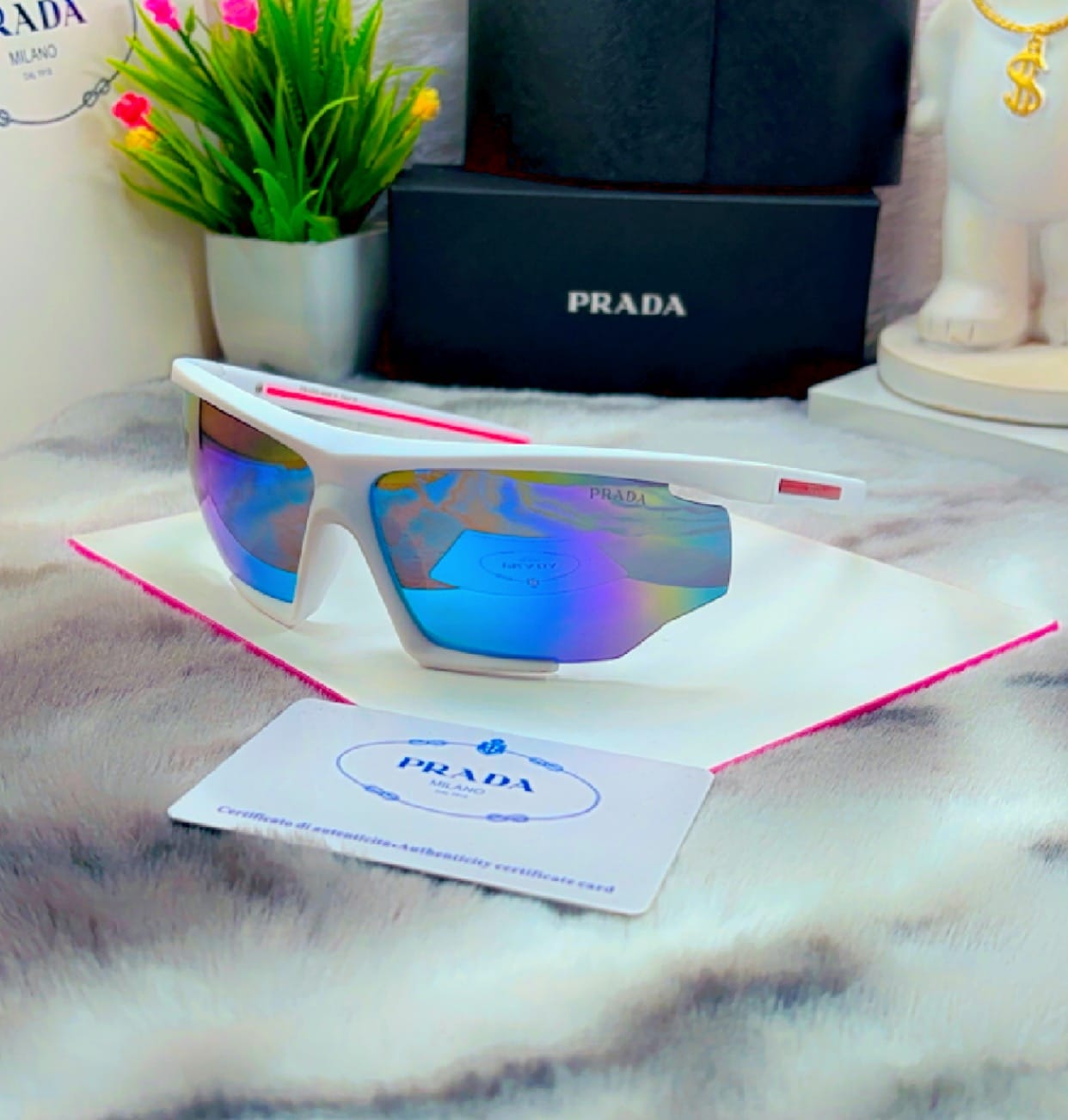 Arp White Frame Tinted Shade Sports Sunglasses 2372 Col 5 72 15 132 Ce ￼