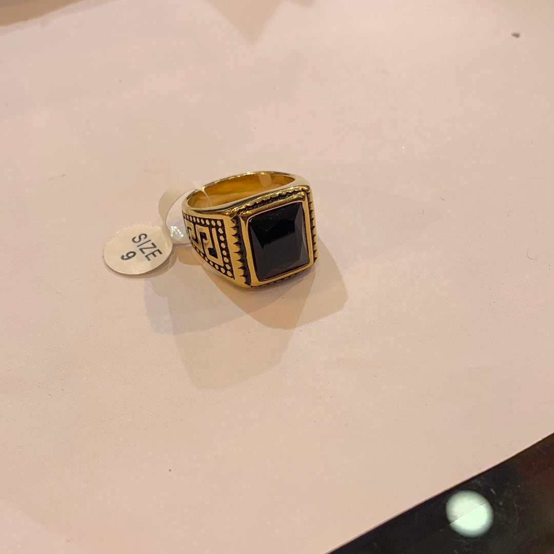 Gold Black Color Stainless Steel Premium Quality Men’s Ring 50329