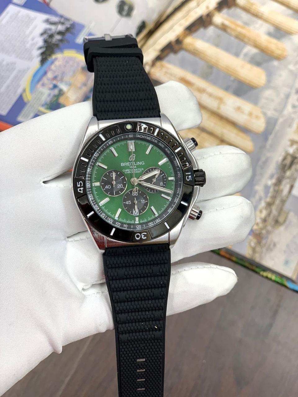 Erb Black Strap Green Dial Men Watch 901694