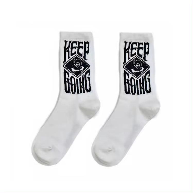 KEEP GOING White Black Colour Imported Unisex Socks 987719