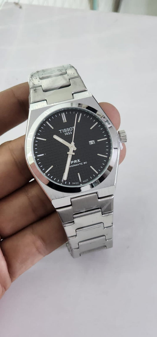 Sit Silver Chain Black Dial Men Watch 901610