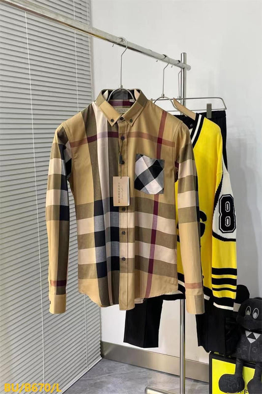 RUB Dark Brown Check Colour Print Premium Quality Full Sleeve Shirt 670