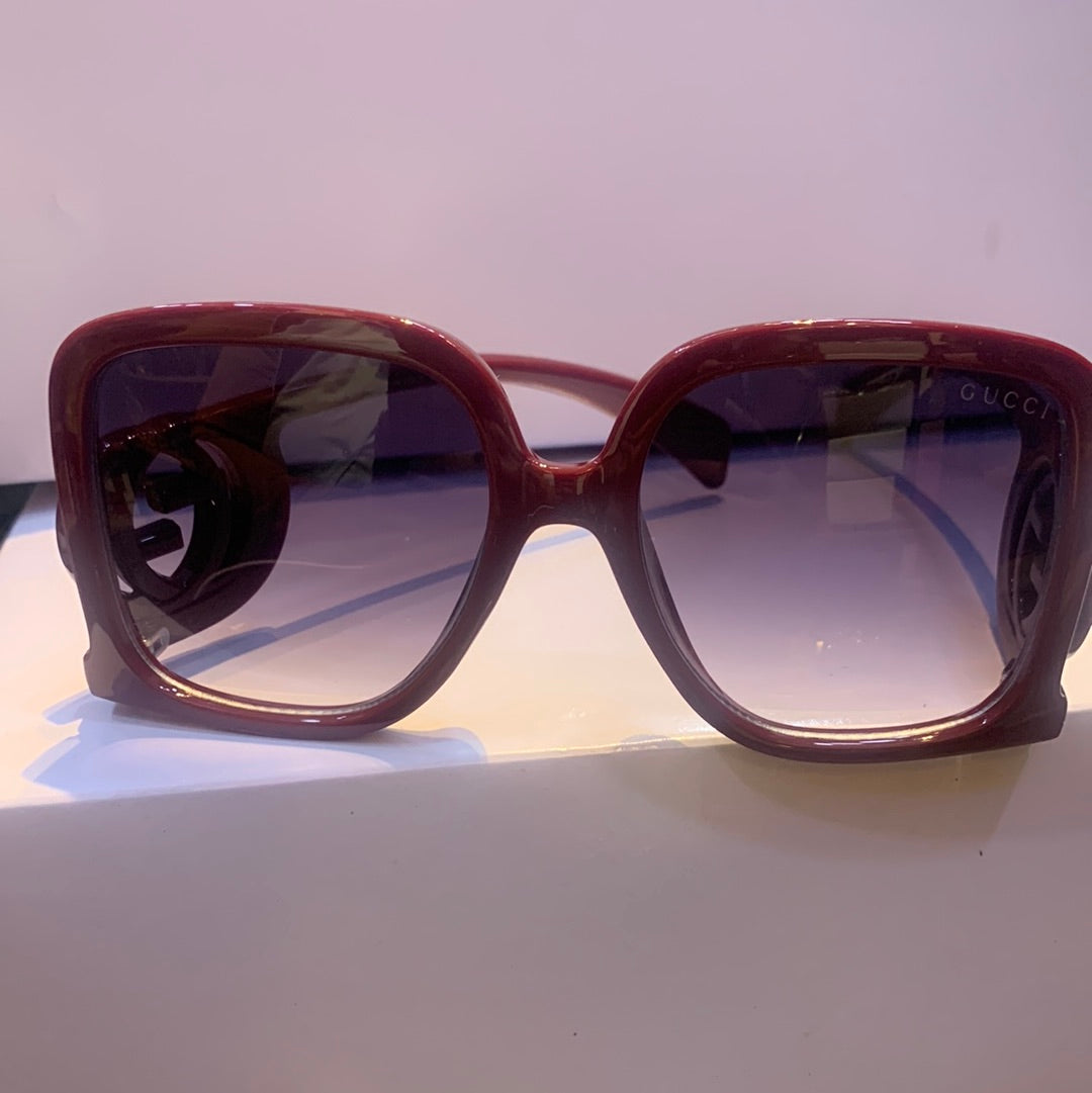 Cug Maroon Frame Black Shade Sunglasses 98047 57 17 142