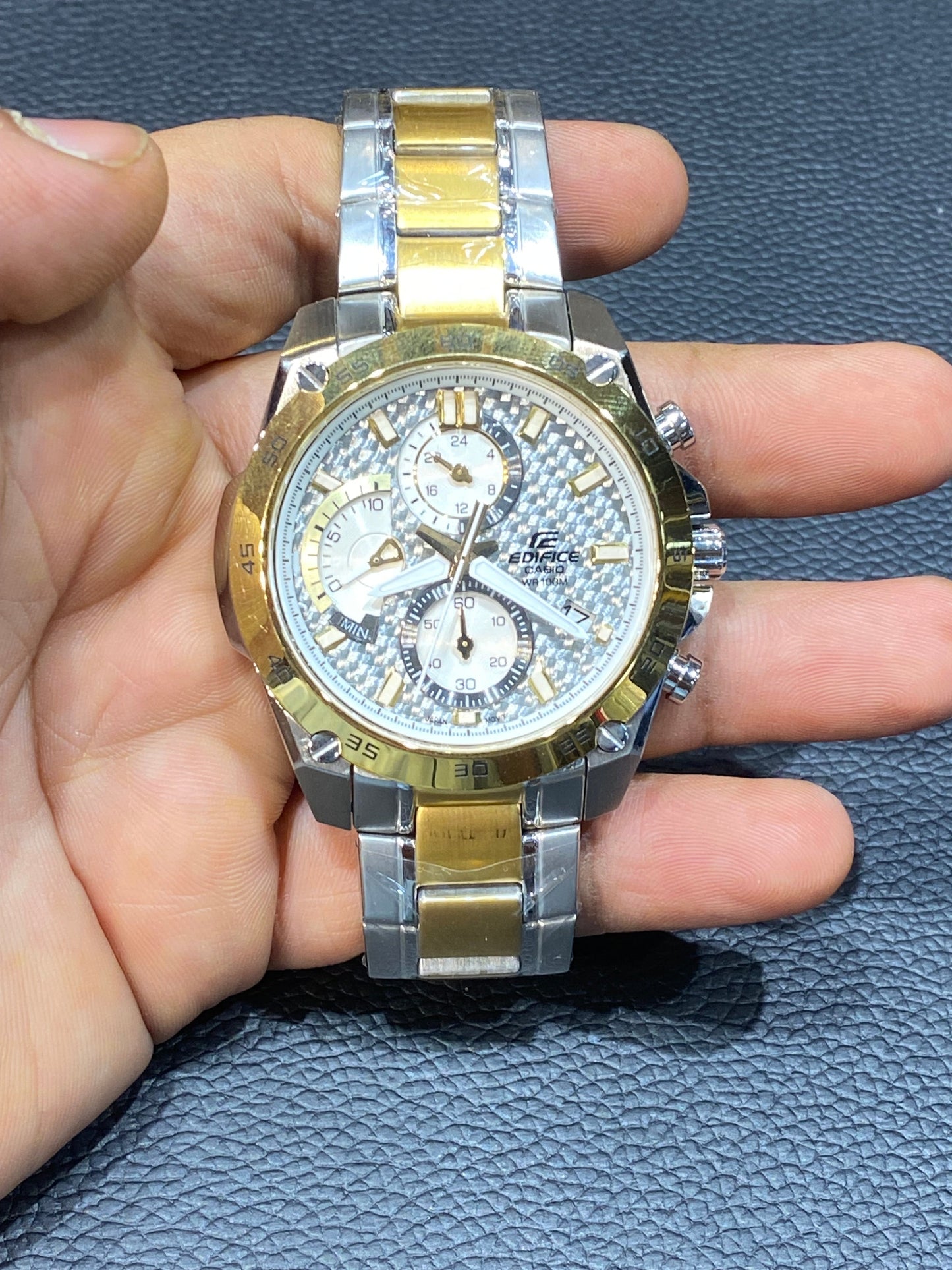 IDE Silver Gold Chain Gold Ring Silver Dial  Men's Watch 987951