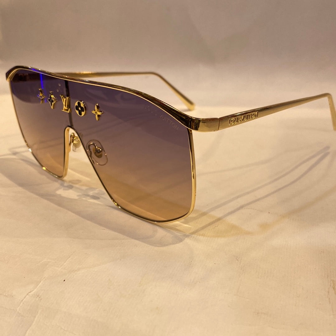 Uol vl Golden Frame Purple Orange Shade Sunglass TJ72246 130 0-142